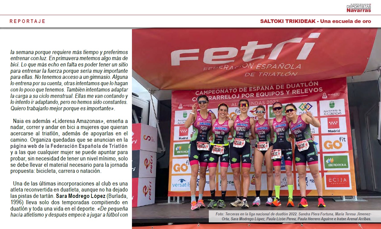 &quot;Lideresas Amazonas&quot; en el bolet&iacute;n digital &quot;Deportistas Navarras&quot;